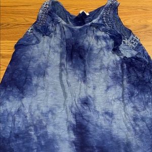 blue tie dyed tank top